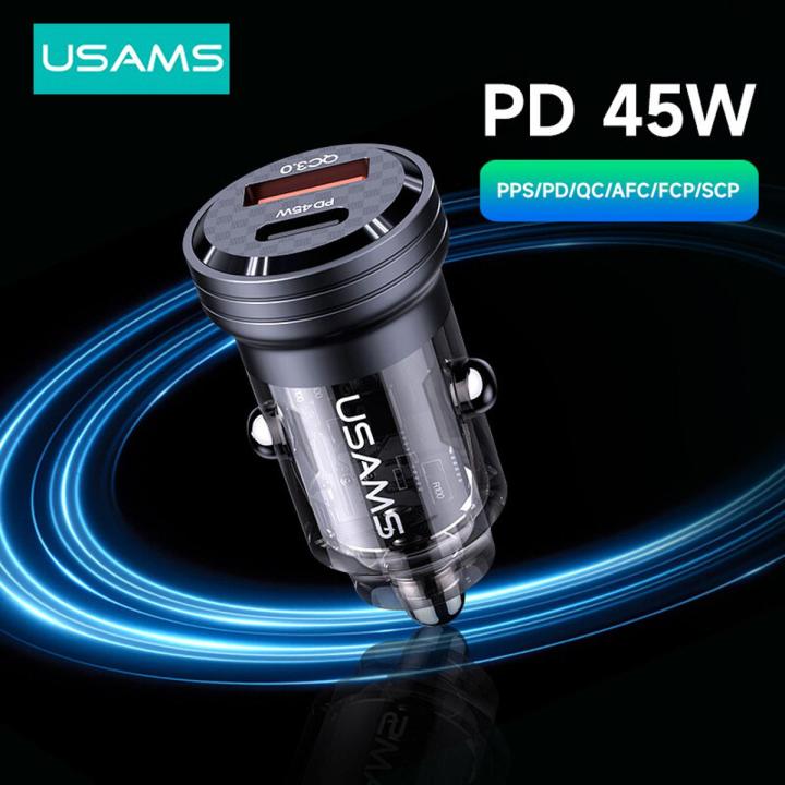 c35 45w aluminum alloy transparent A+C MINI car charger